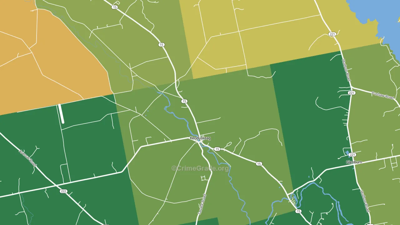 Kenduskeag, ME Map of Burglary Rates