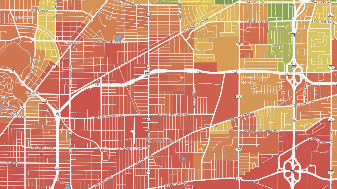Kenfield, Buffalo, NY Map of Burglary Rates