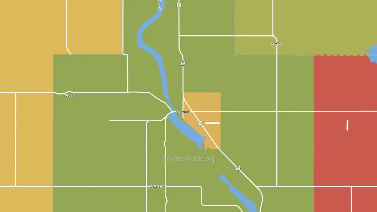 Kenmare, ND Map of Burglary Rates