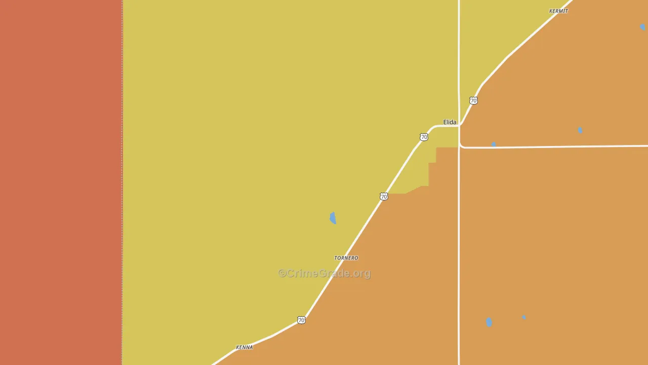 Kenna, NM Map of Burglary Rates