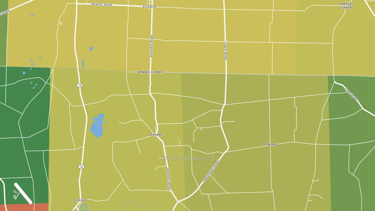 Kennard, PA Map of Burglary Rates