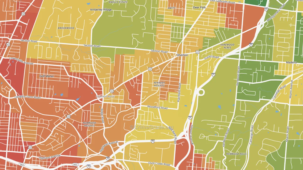 Kennedy Heights, Cincinnati, OH Map of Burglary Rates