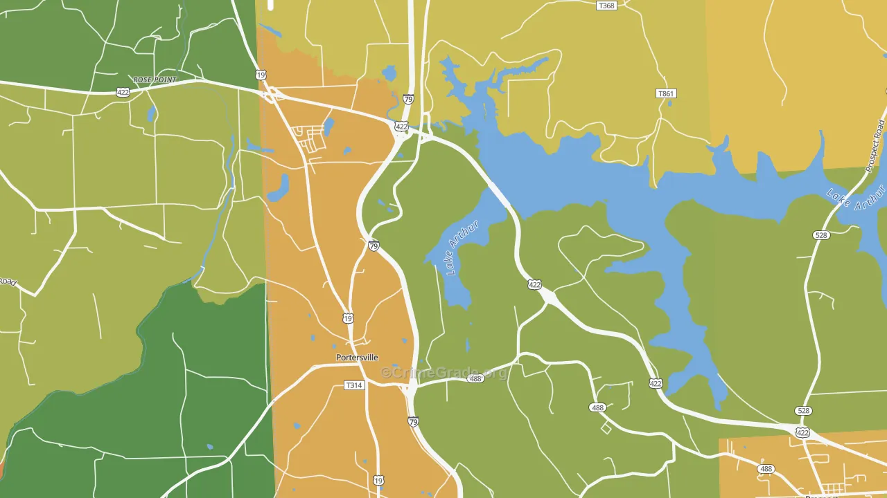 Kennedy Mill, PA Map of Burglary Rates
