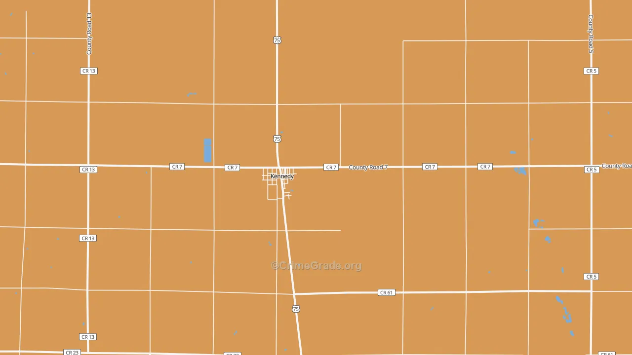 Kennedy, MN Map of Burglary Rates