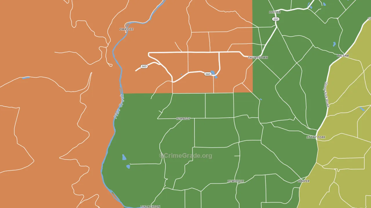 Kennedy, PA Map of Burglary Rates