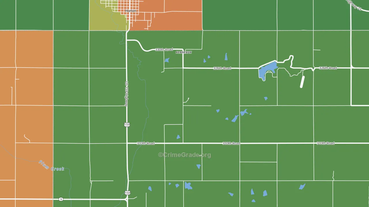 Kennekuk, KS Map of Burglary Rates