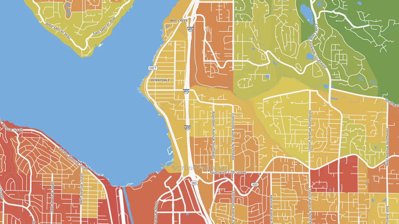 Kennydale, Renton, WA Map of Burglary Rates