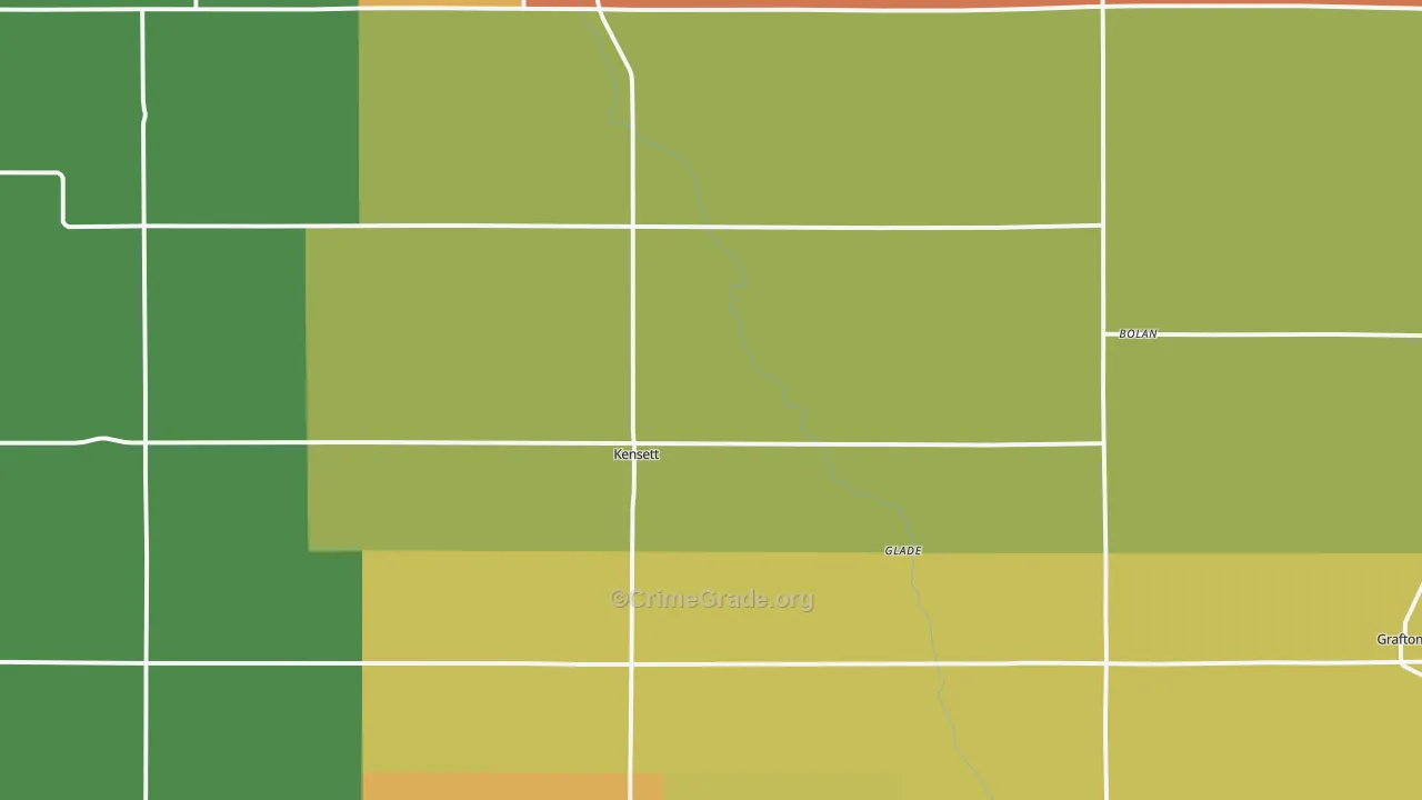 Kensett, IA Map of Burglary Rates