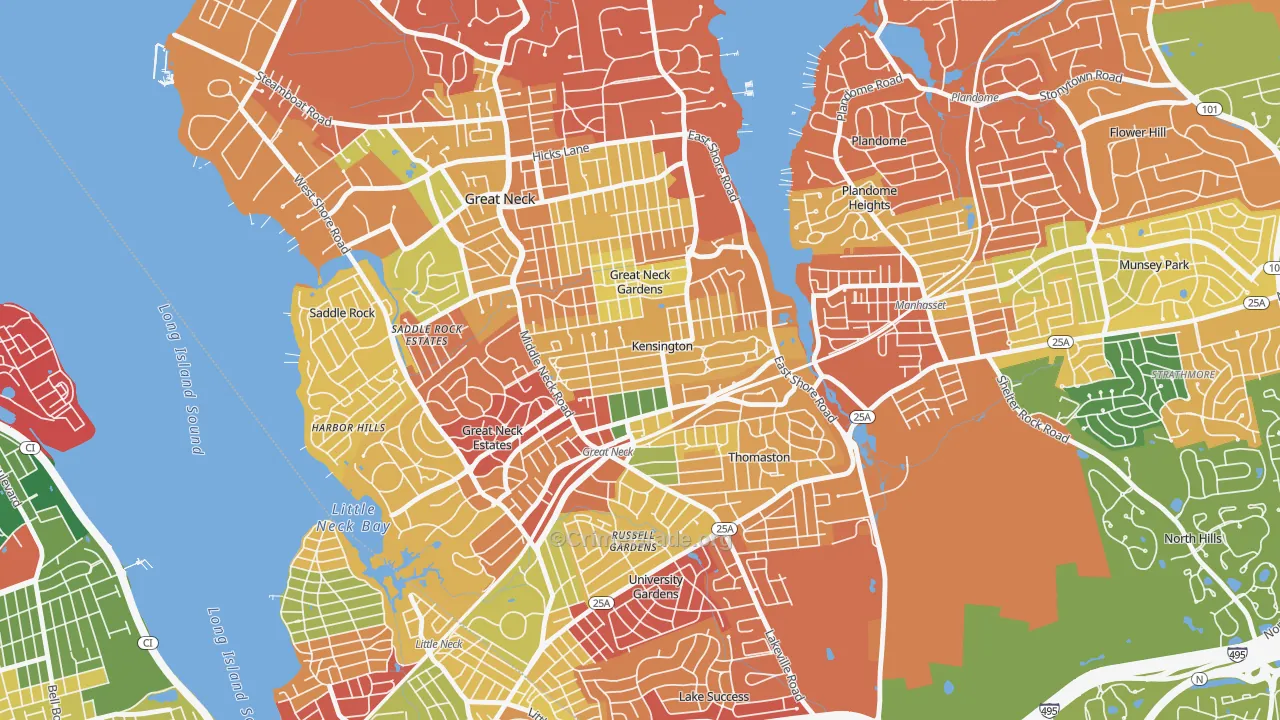 Kensington, NY Map of Burglary Rates