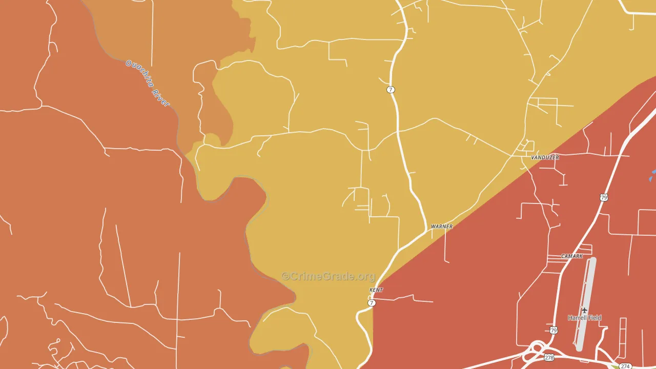 Kent, AR Map of Burglary Rates