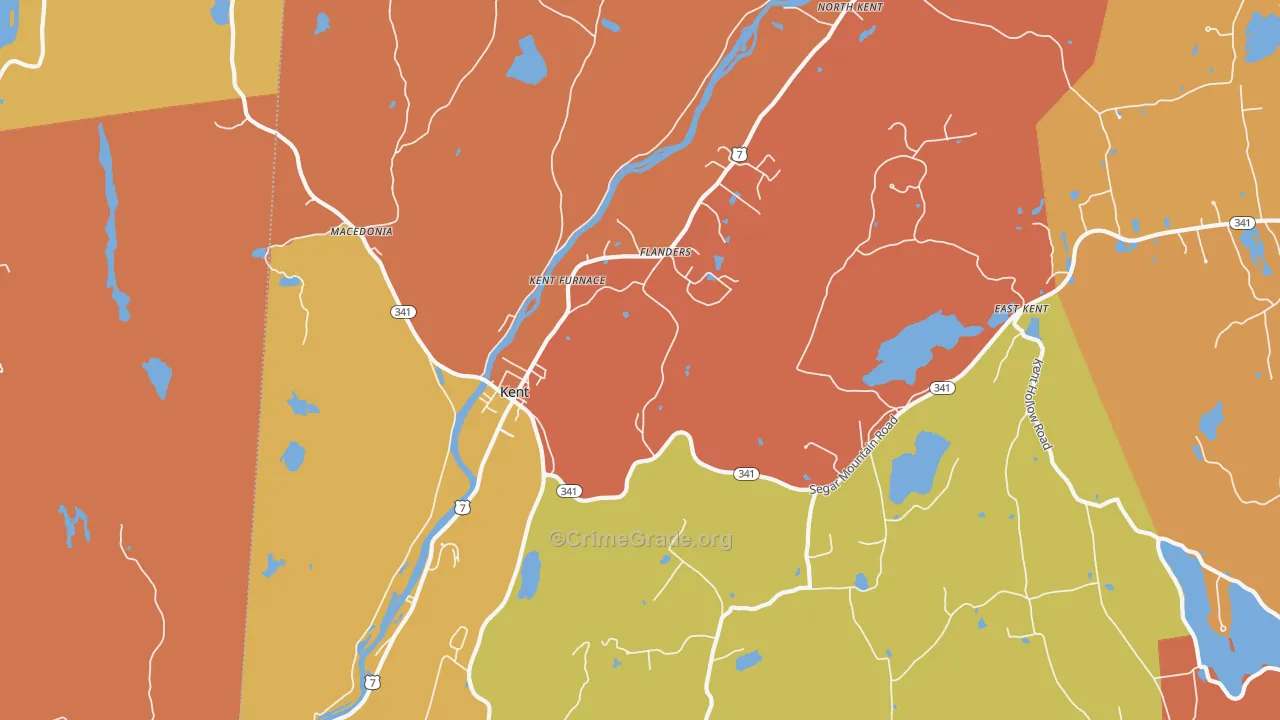Kent, CT Map of Burglary Rates