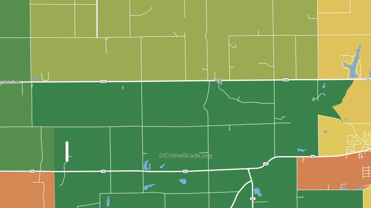 Kent, IN Map of Burglary Rates