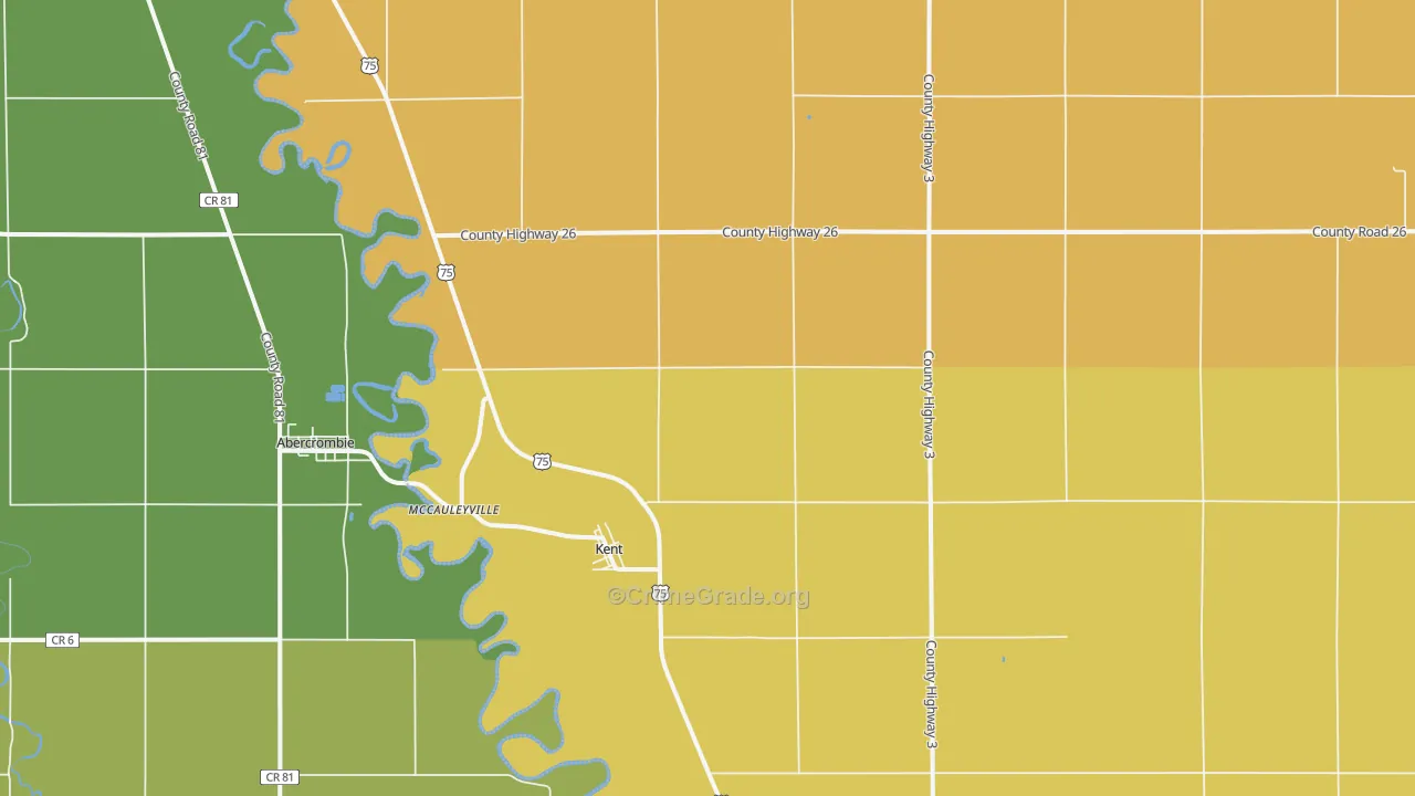 Kent, MN Map of Burglary Rates