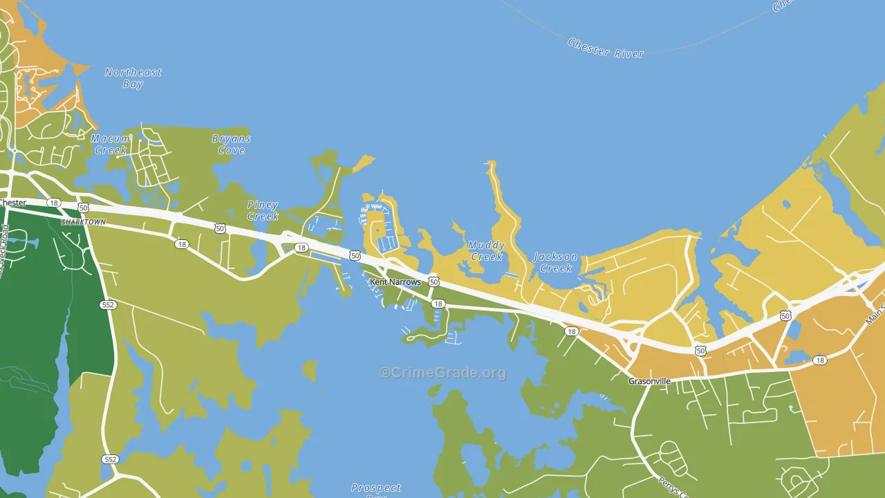Kent Narrows, MD Map of Burglary Rates