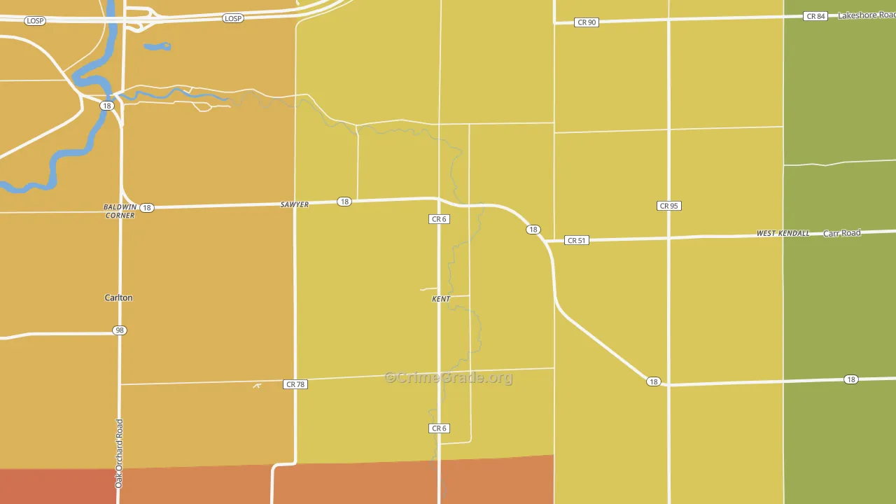 Kent, NY Map of Burglary Rates