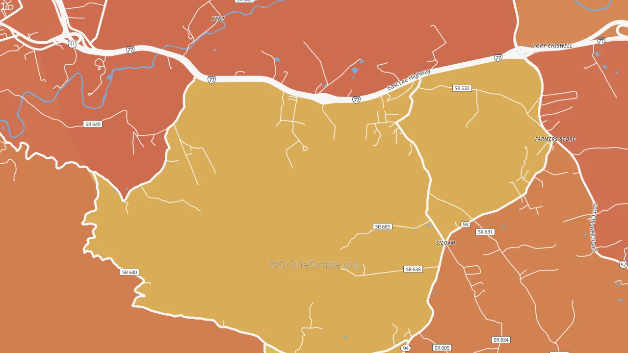 Kent, VA Map of Burglary Rates
