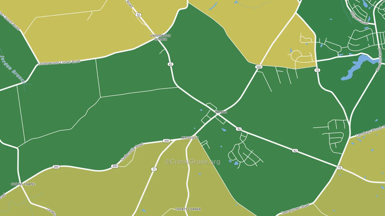 Kenton, DE Map of Burglary Rates