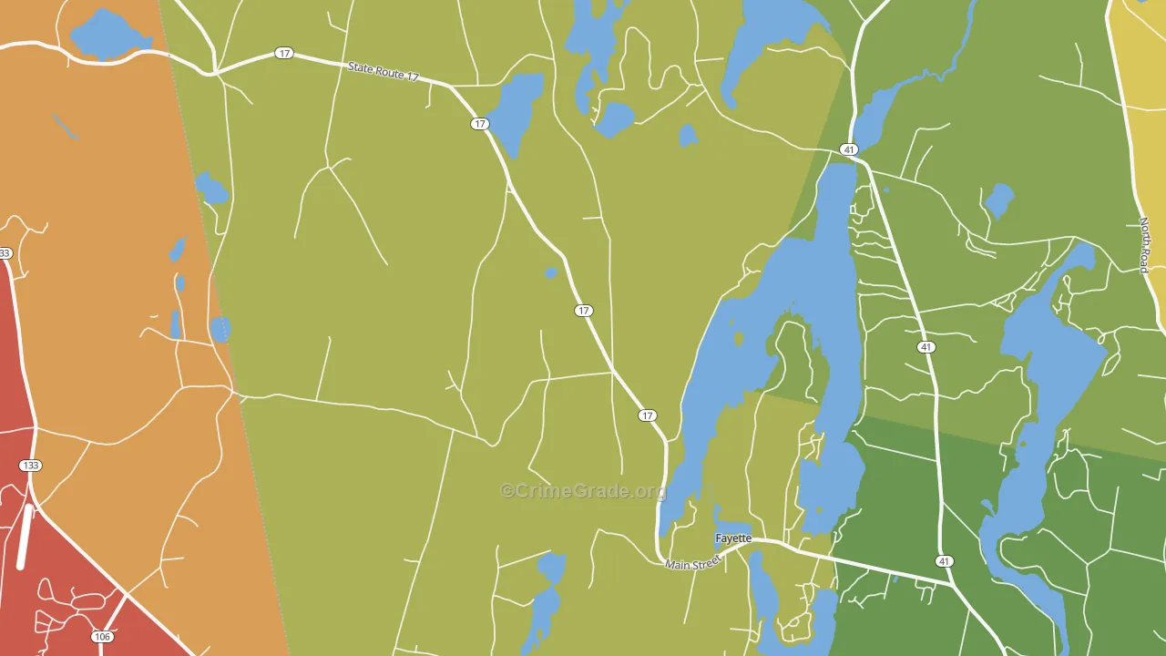 Kents Hill, ME Map of Burglary Rates
