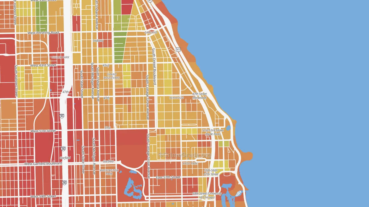 Kenwood, Chicago, IL Map of Burglary Rates