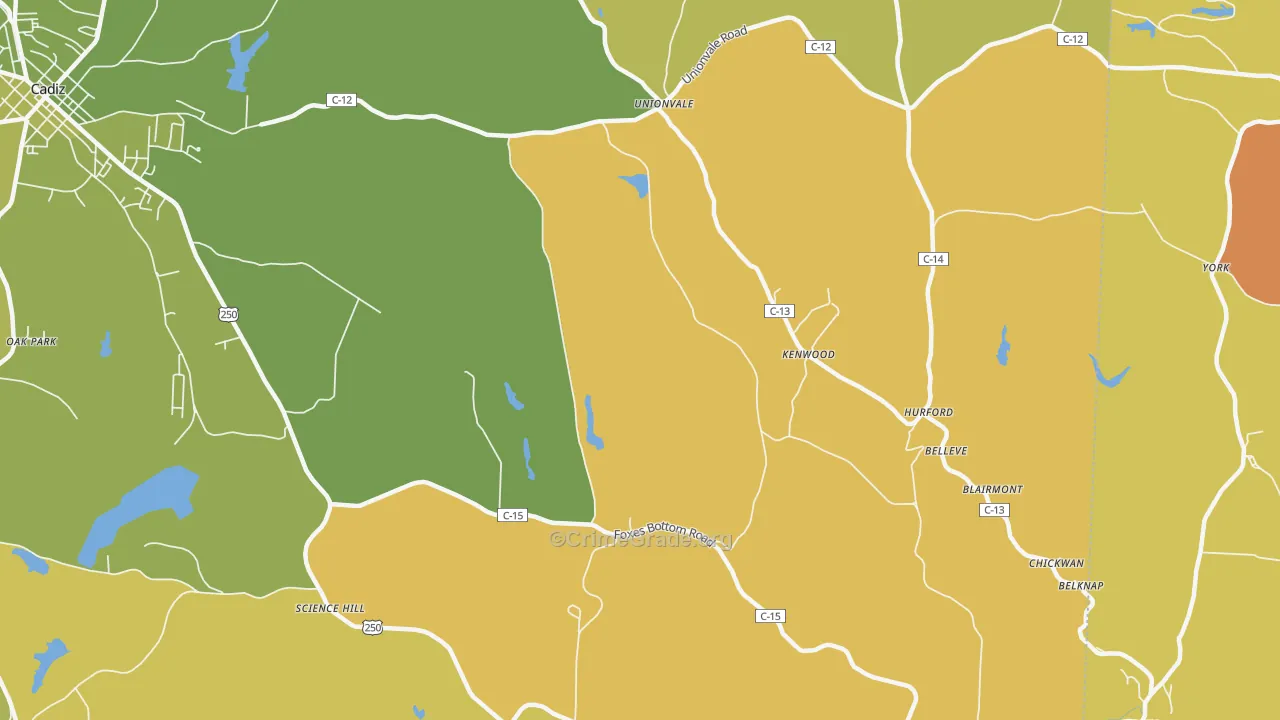 Kenwood, OH Map of Burglary Rates