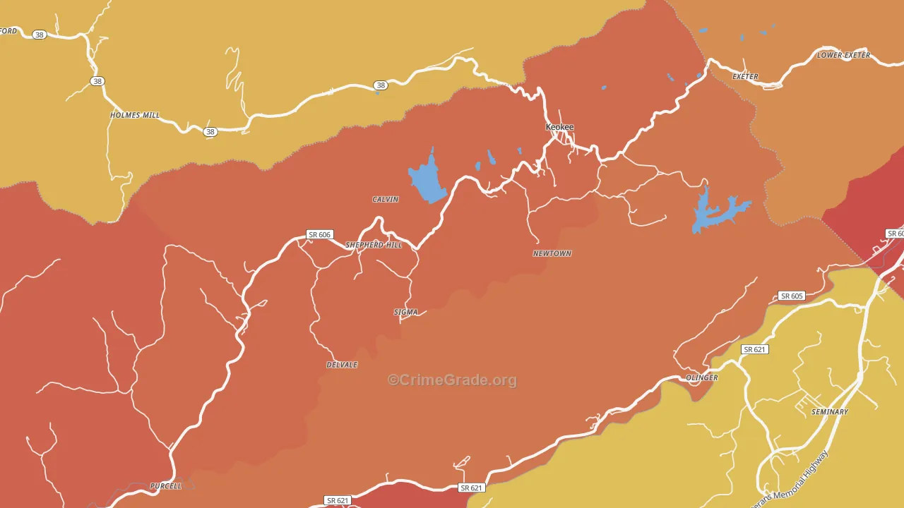 Keokee, VA Map of Burglary Rates