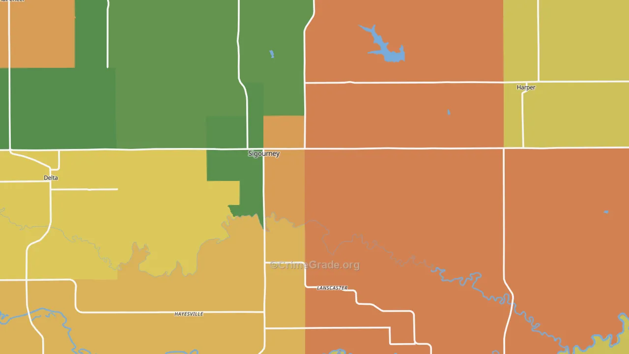 Keokuk County, IA Map of Burglary Rates