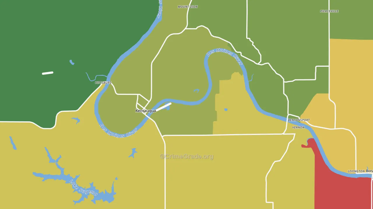 Keosauqua, IA Map of Burglary Rates