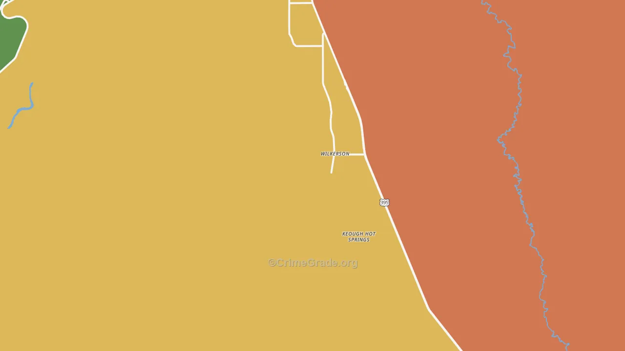 Keough Hot Springs, CA Map of Burglary Rates