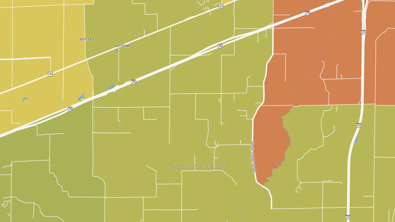 Keptown, IL Map of Burglary Rates