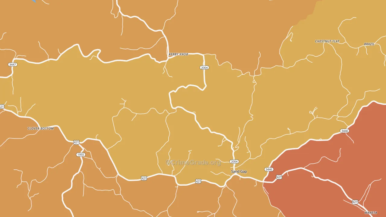 Kerby Knob, KY Map of Burglary Rates