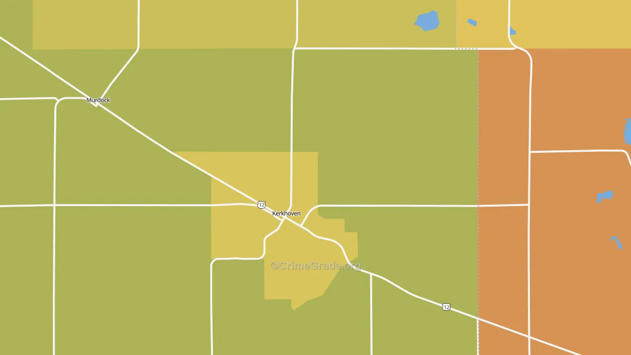 Kerkhoven, MN Map of Burglary Rates