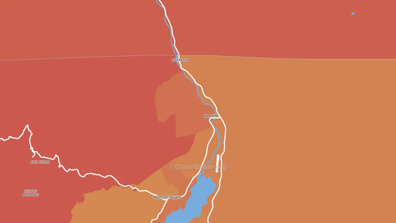 Kernville, CA Map of Burglary Rates