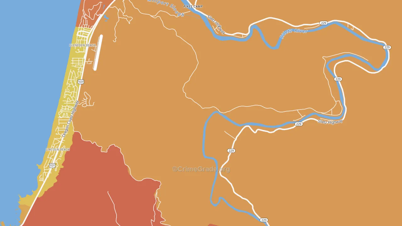 Kernville, OR Map of Burglary Rates