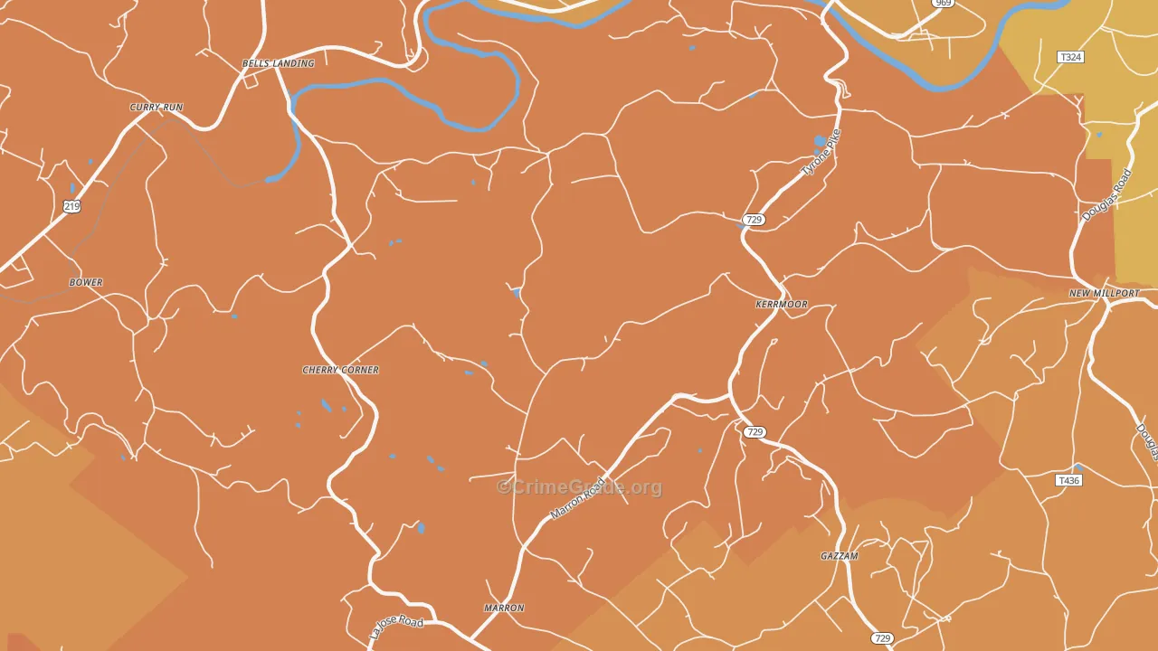 Kerrmoor, PA Map of Burglary Rates