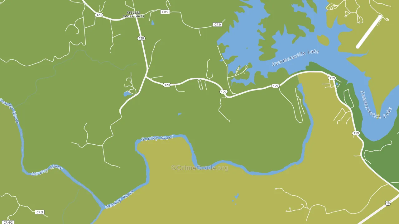 Keslers Cross Lanes, WV Map of Burglary Rates