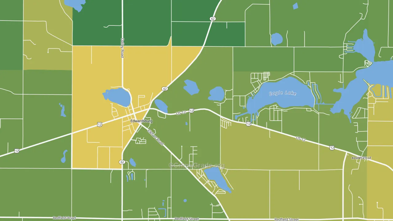 Kessington, MI Map of Burglary Rates