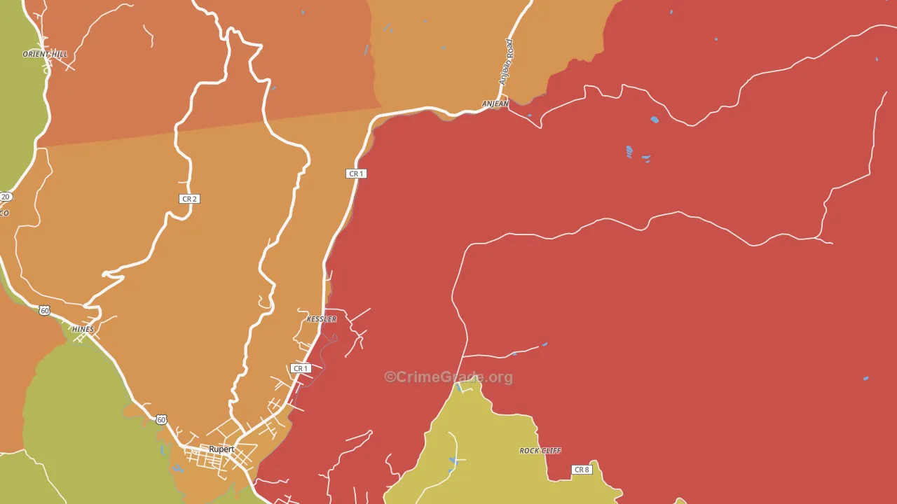 Kessler, WV Map of Burglary Rates