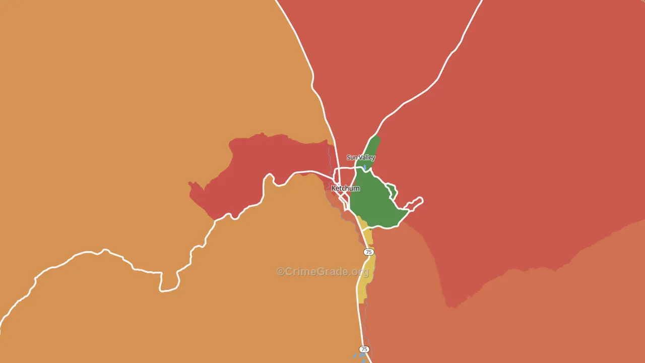 Ketchum, ID Map of Burglary Rates