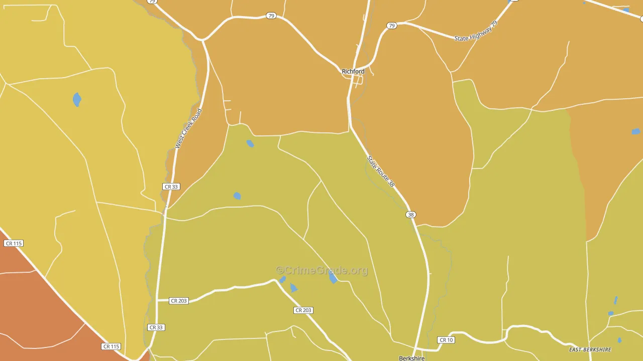 Ketchumville, NY Map of Burglary Rates