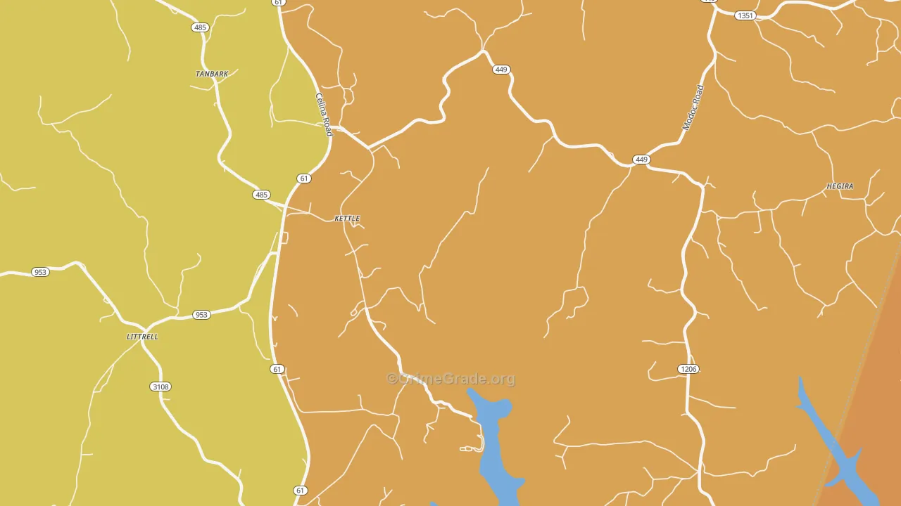 Kettle, KY Map of Burglary Rates