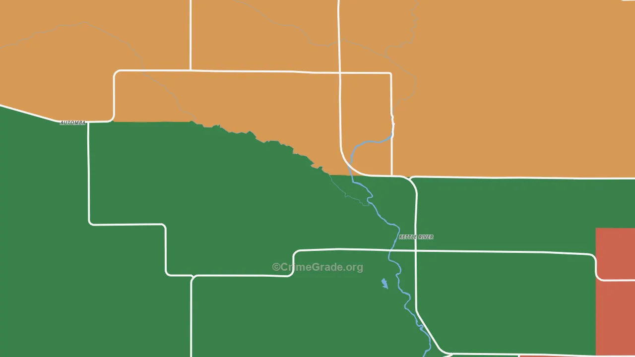 Kettle River, MN Map of Burglary Rates