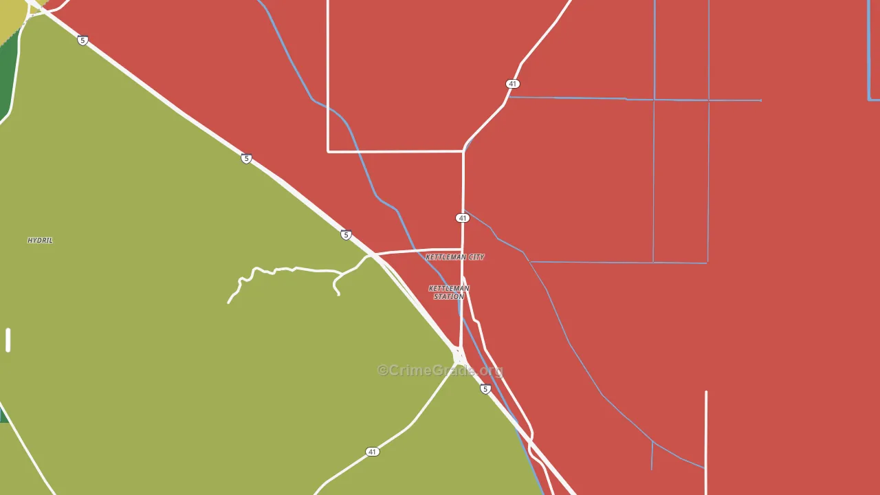 Kettleman City, CA Map of Burglary Rates