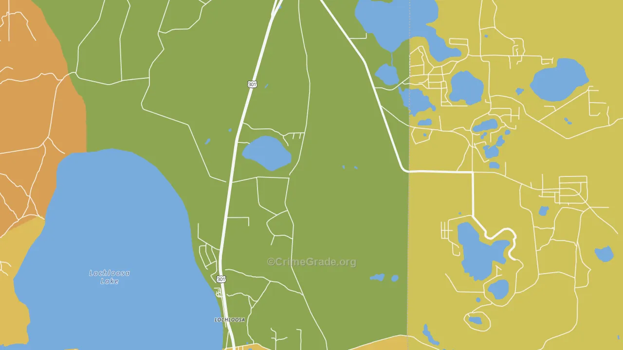 Keuka, FL Map of Burglary Rates