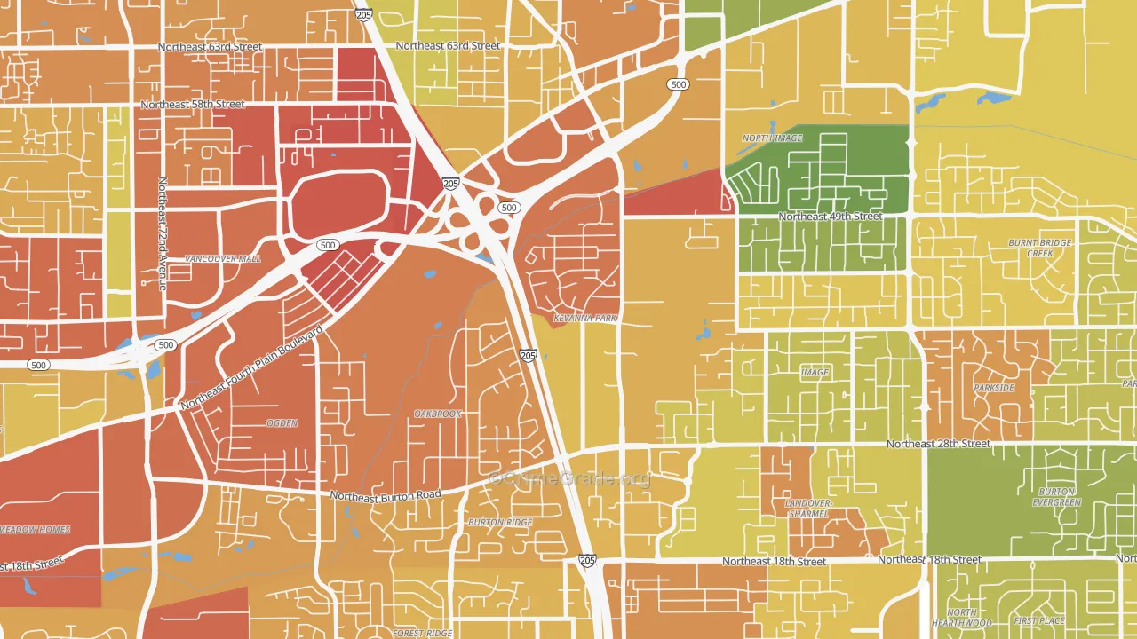 Kevanna Park, Vancouver, WA Map of Burglary Rates