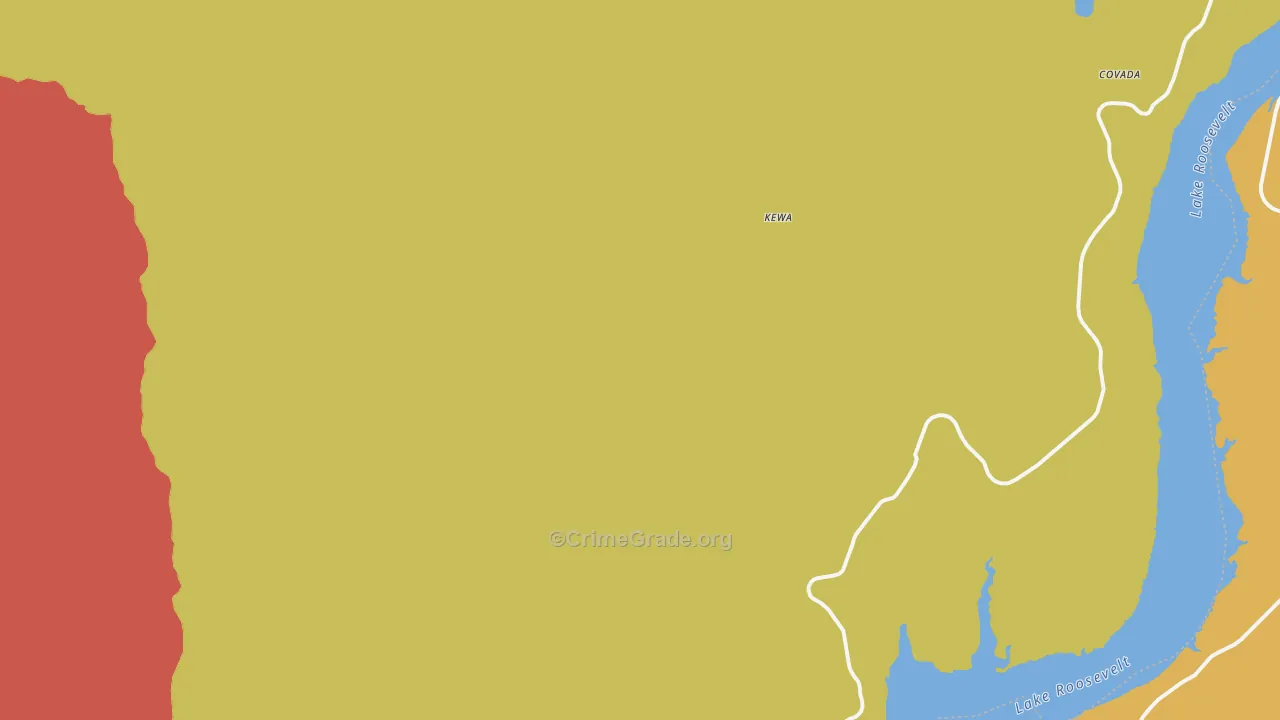 Kewa, WA Map of Burglary Rates