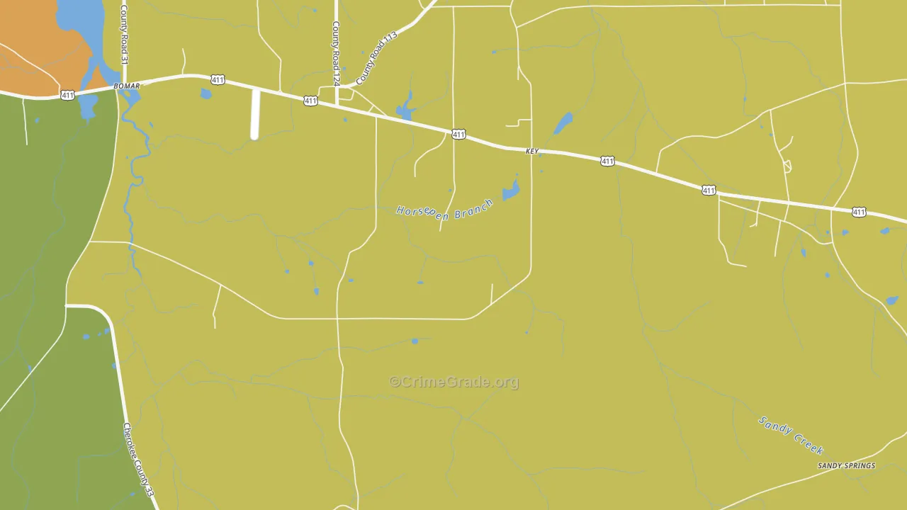 Key, AL Map of Burglary Rates