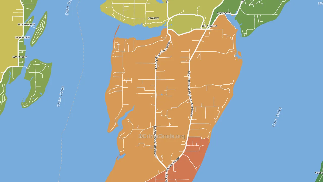 Key Center, WA Map of Burglary Rates