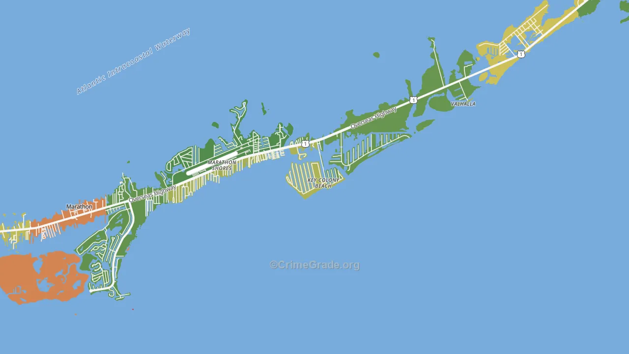 Key Colony Beach, FL Map of Burglary Rates