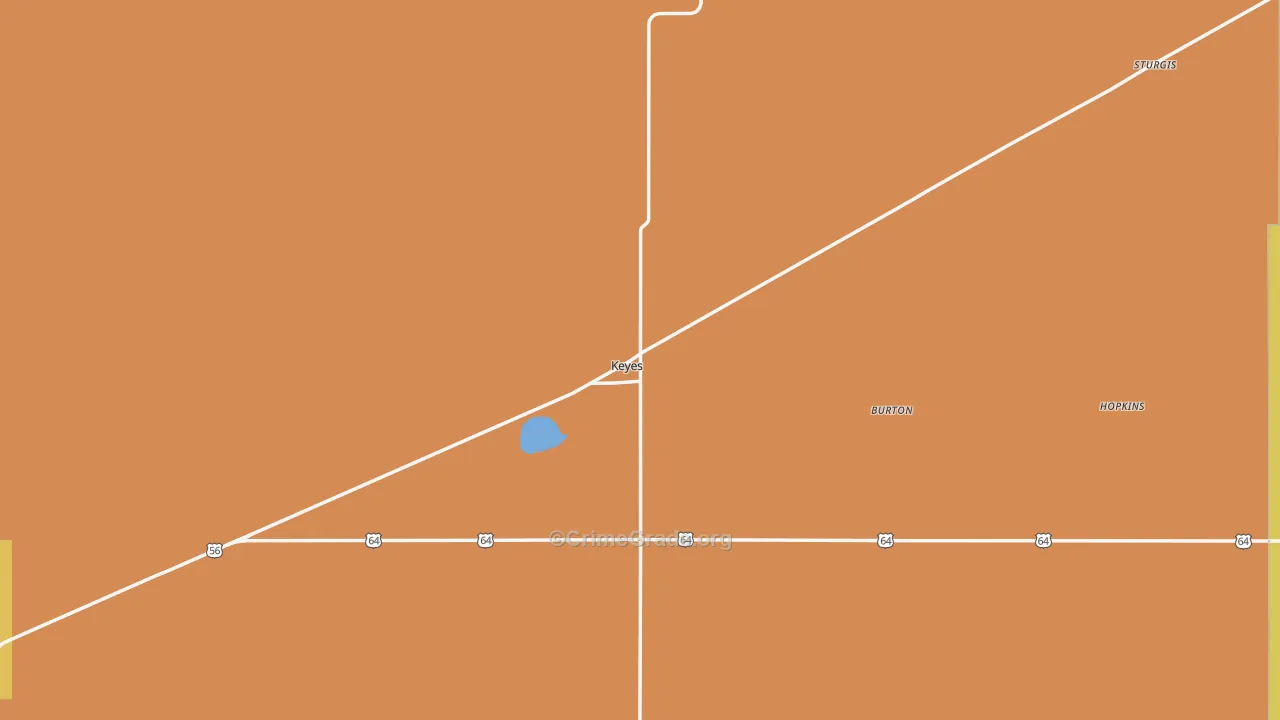 Keyes, OK Map of Burglary Rates