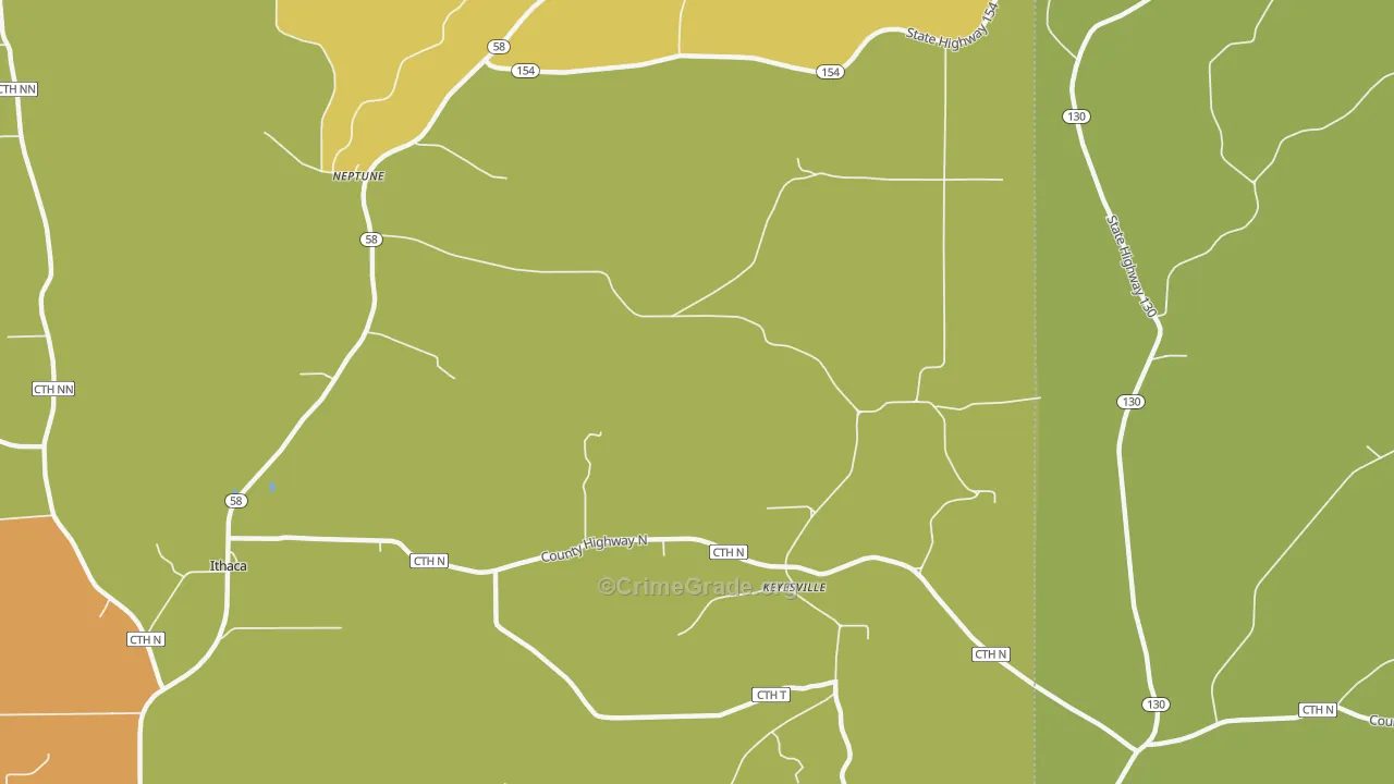 Keyesville, WI Map of Burglary Rates